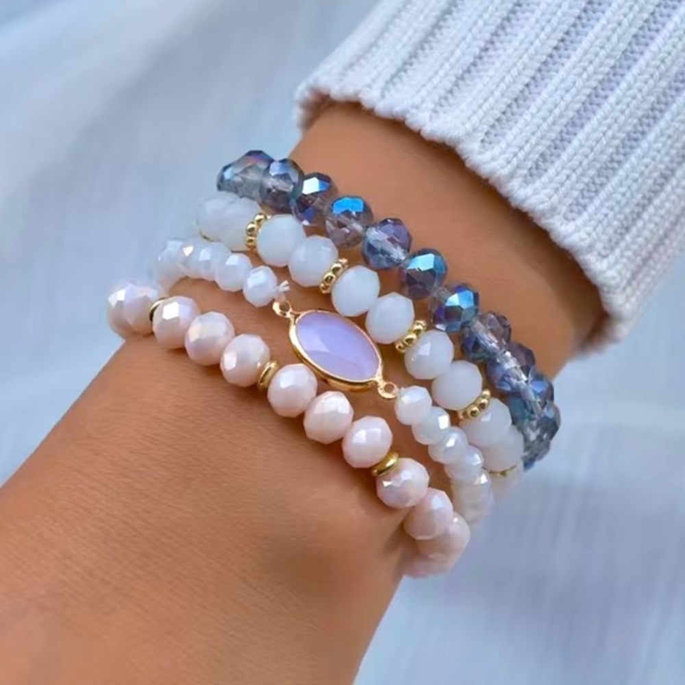 Beaded Bracelet stack of 4